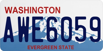 WA license plate AWE6059