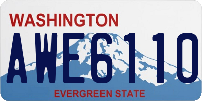 WA license plate AWE6110