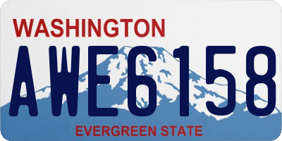 WA license plate AWE6158