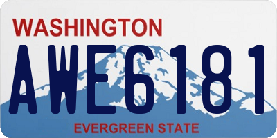 WA license plate AWE6181