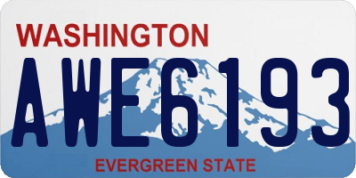 WA license plate AWE6193