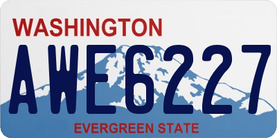 WA license plate AWE6227