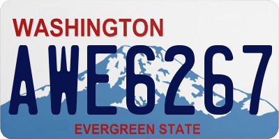 WA license plate AWE6267