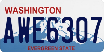 WA license plate AWE6307