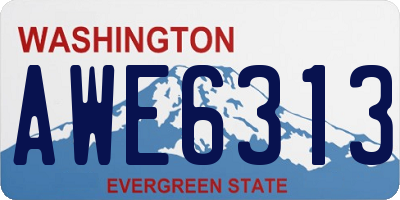 WA license plate AWE6313