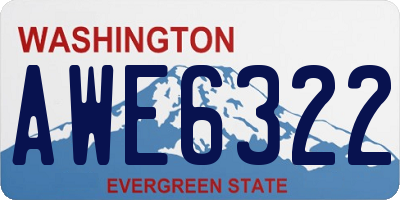 WA license plate AWE6322