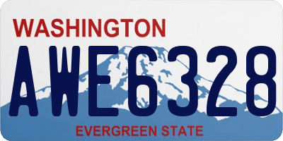 WA license plate AWE6328