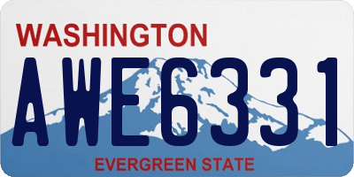 WA license plate AWE6331