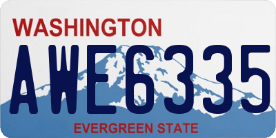 WA license plate AWE6335