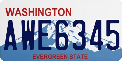 WA license plate AWE6345
