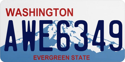 WA license plate AWE6349