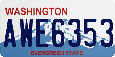 WA license plate AWE6353