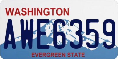 WA license plate AWE6359