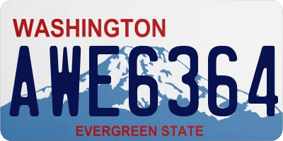 WA license plate AWE6364