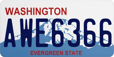WA license plate AWE6366