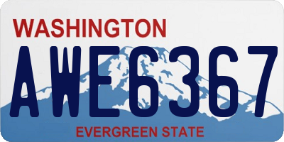 WA license plate AWE6367