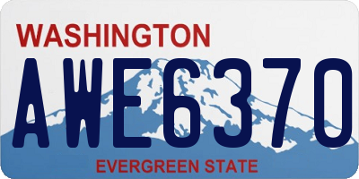 WA license plate AWE6370