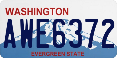 WA license plate AWE6372