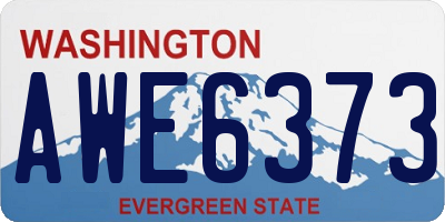 WA license plate AWE6373