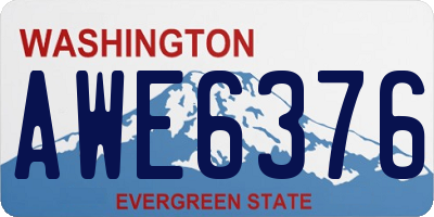 WA license plate AWE6376