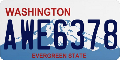WA license plate AWE6378