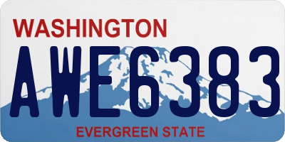 WA license plate AWE6383