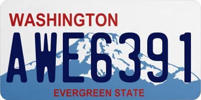 WA license plate AWE6391