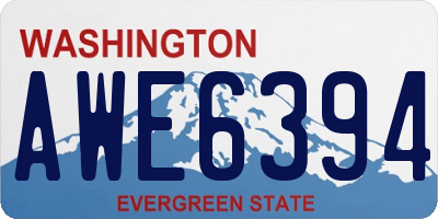 WA license plate AWE6394