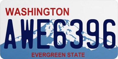 WA license plate AWE6396