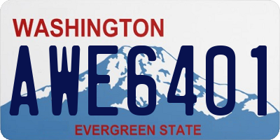 WA license plate AWE6401