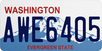 WA license plate AWE6405