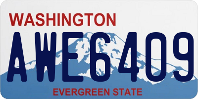 WA license plate AWE6409