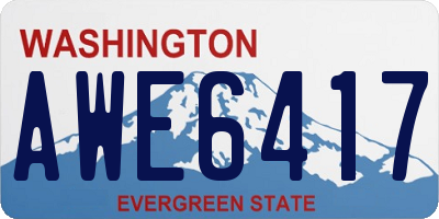 WA license plate AWE6417