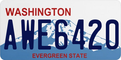WA license plate AWE6420