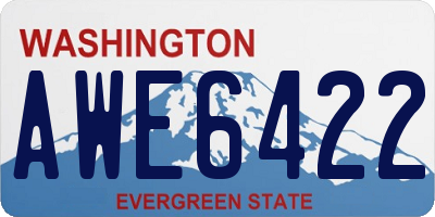 WA license plate AWE6422