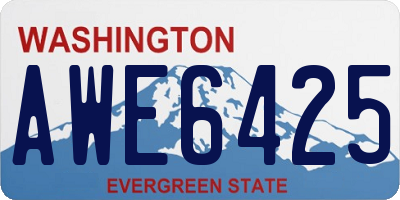 WA license plate AWE6425