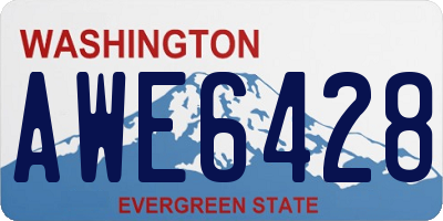 WA license plate AWE6428