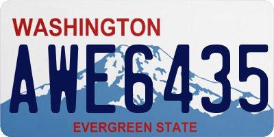 WA license plate AWE6435