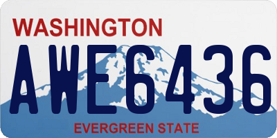 WA license plate AWE6436