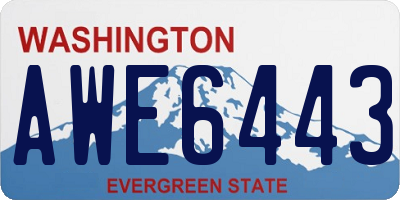 WA license plate AWE6443