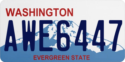 WA license plate AWE6447