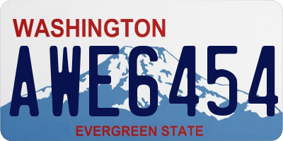 WA license plate AWE6454