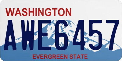 WA license plate AWE6457