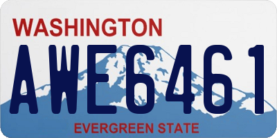 WA license plate AWE6461