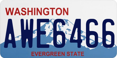 WA license plate AWE6466