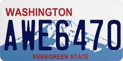 WA license plate AWE6470