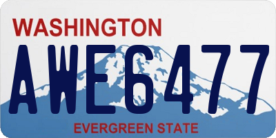 WA license plate AWE6477