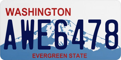 WA license plate AWE6478