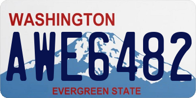 WA license plate AWE6482