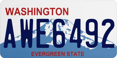 WA license plate AWE6492